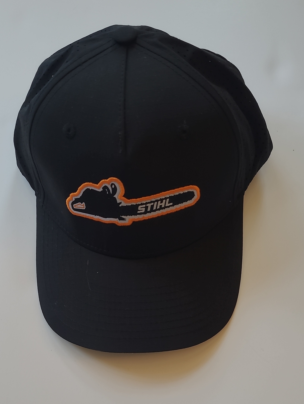 Black Embroidered Chainsaw Logo Cap